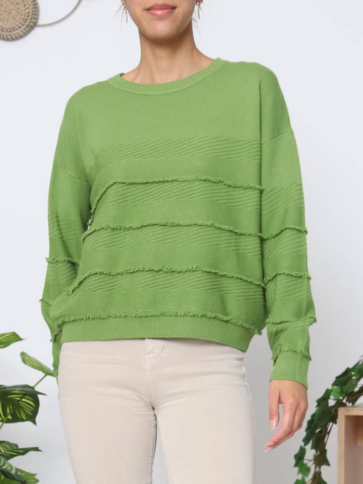 Texturierter Pullover mit Fransen-Effekt – Originelle Note & Komfort Quo für den Großhandel von DIX-ONZE