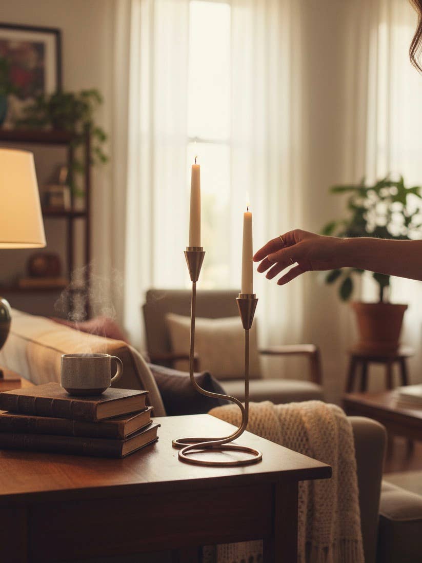 Made Market Co. – Engroshandel Lyseholder – Guld Loop Taper Lysestage1