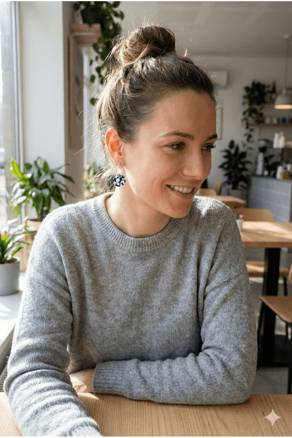 Oceanic Jewellers - Majique London – wholesale Dangle earrings – Acrylic Disc Silver Loop Earrings4