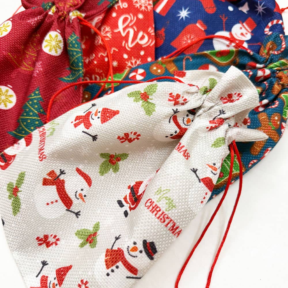 MIX COLOR Merry Christmas Party Favors Draw String Gift Bag for wholesale on Faire5