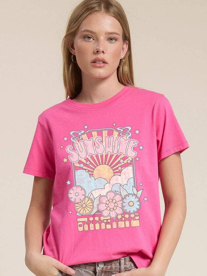 Sunshine On My Mind Graphic S/S Premium Cotton Reg Fit Tee for wholesale by Foryeri