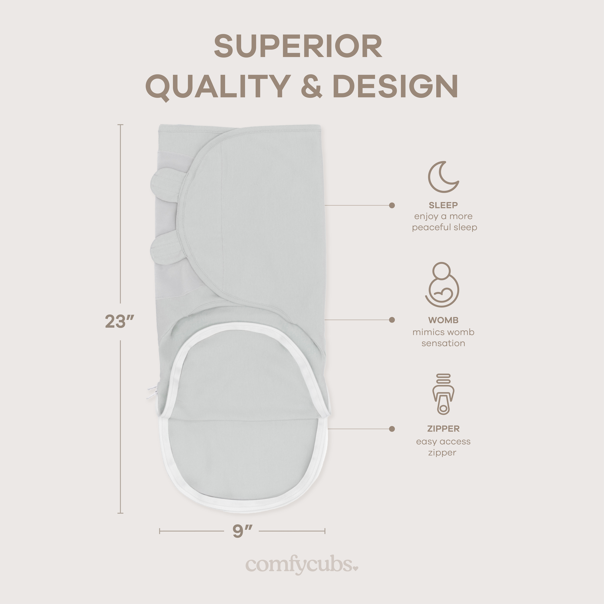 Comfy Cubs - Wholesale Swaddle - Baby - Easy Swaddle Blanket with Zipper Closure by Comfy Cubs11