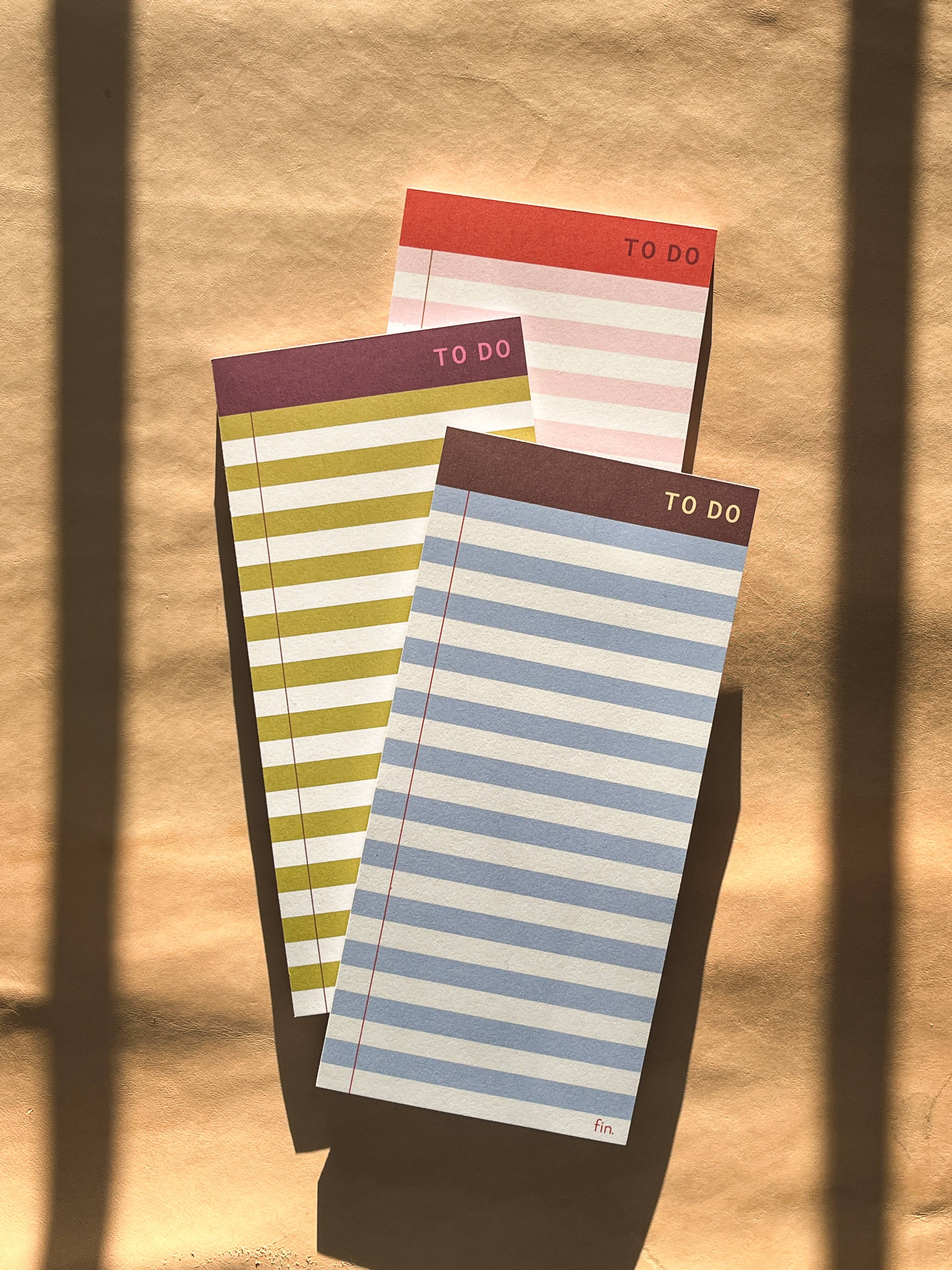 Fin Studio - Wholesale Notepad - Striped To-Do List Pad / DL Size4
