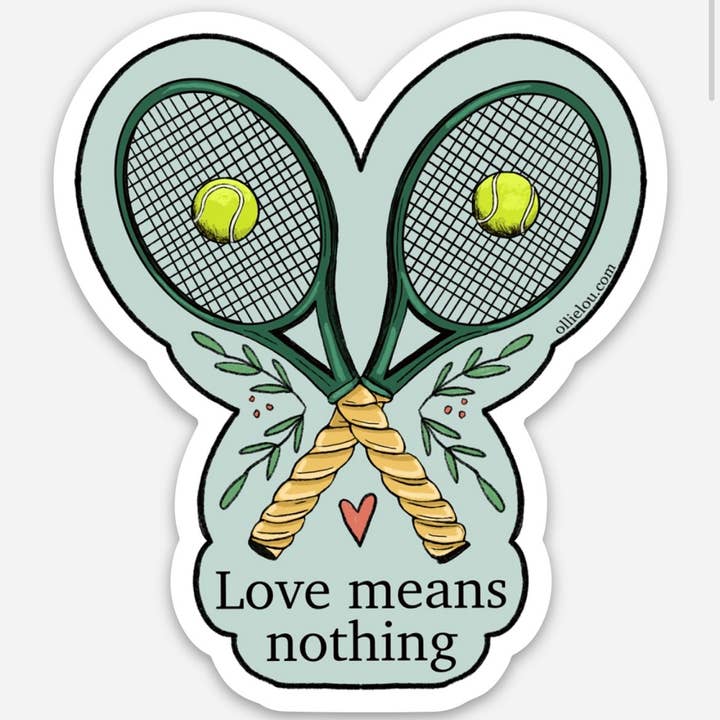 Tennis "Love Means Nothing" Vinyl Sticker for wholesale by Ollie Lou Designs