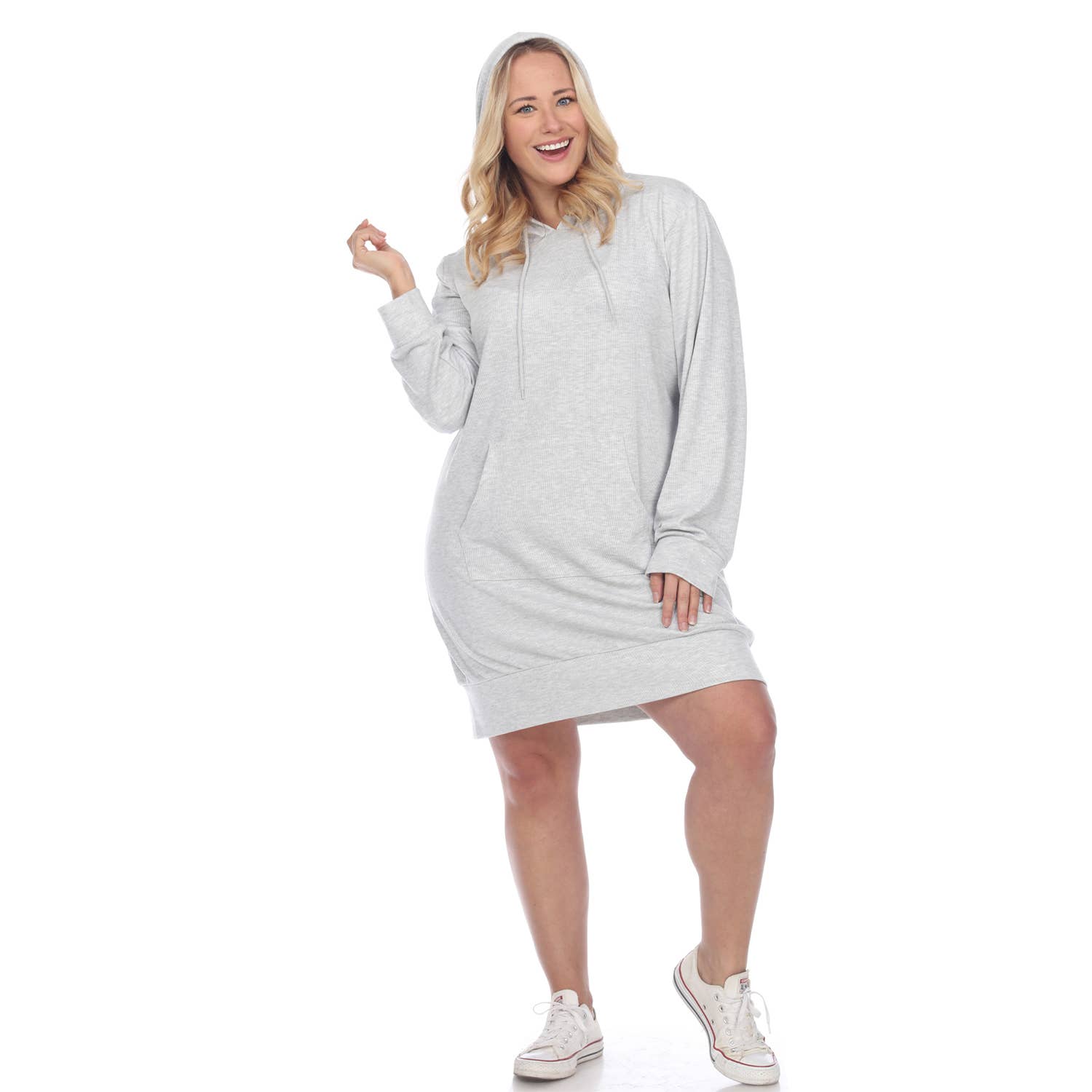 WHITE MARK – wholesale Dress – Women's – Plus Size Hoodie Sweatshirt Dress25