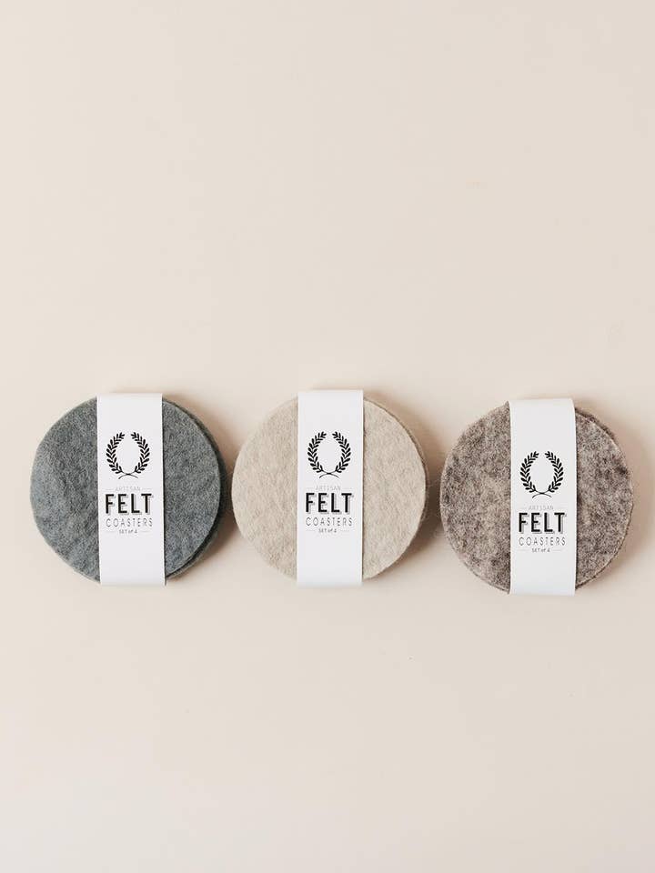Artisan Felt Coasters - Set of 4 for wholesale by Farmhouse Pottery