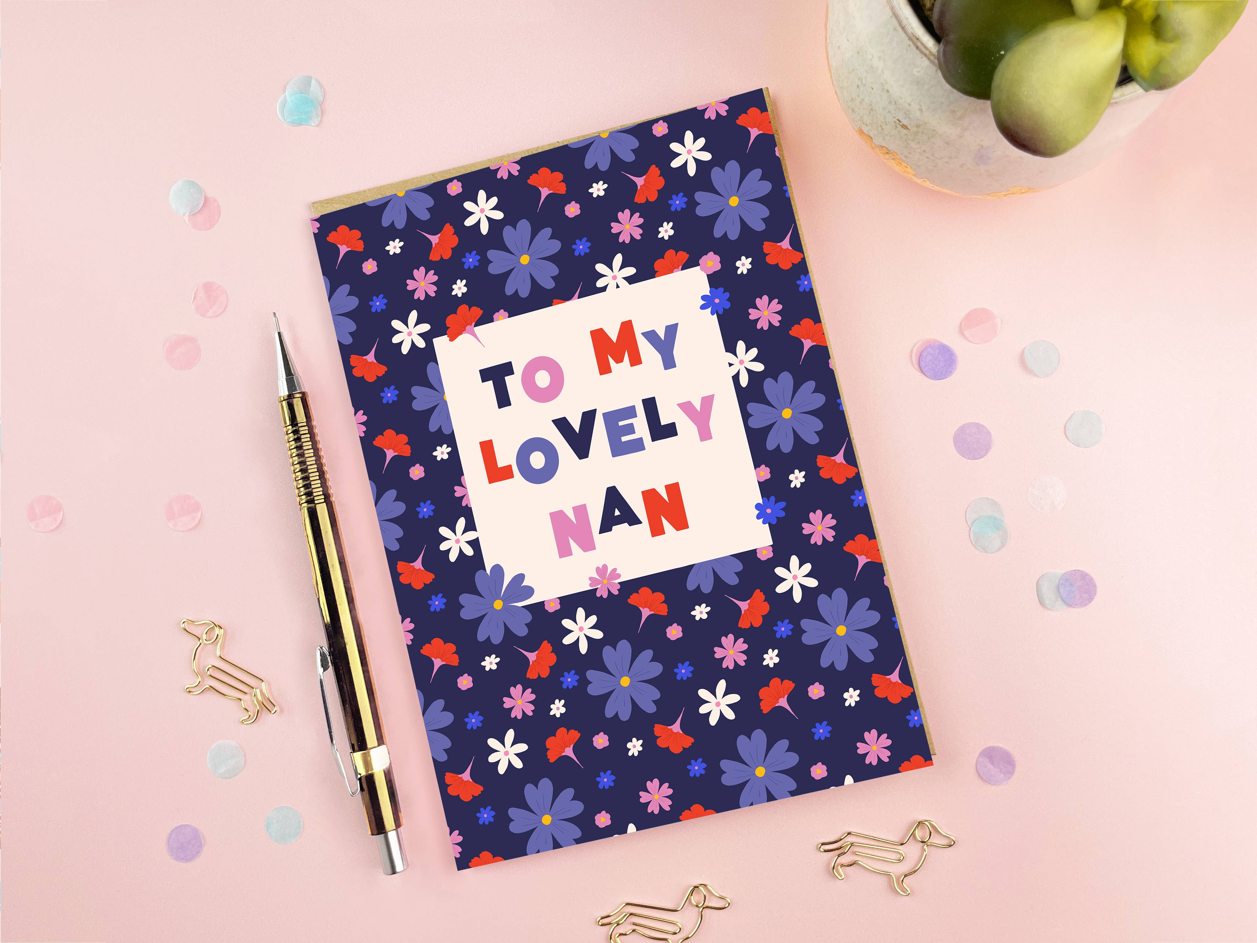 Tikkled Pink - Vente Carte pour la fête des Mères - Carte To My Lovely Nan | Carte de grand-mère | Carte de grand-mère1