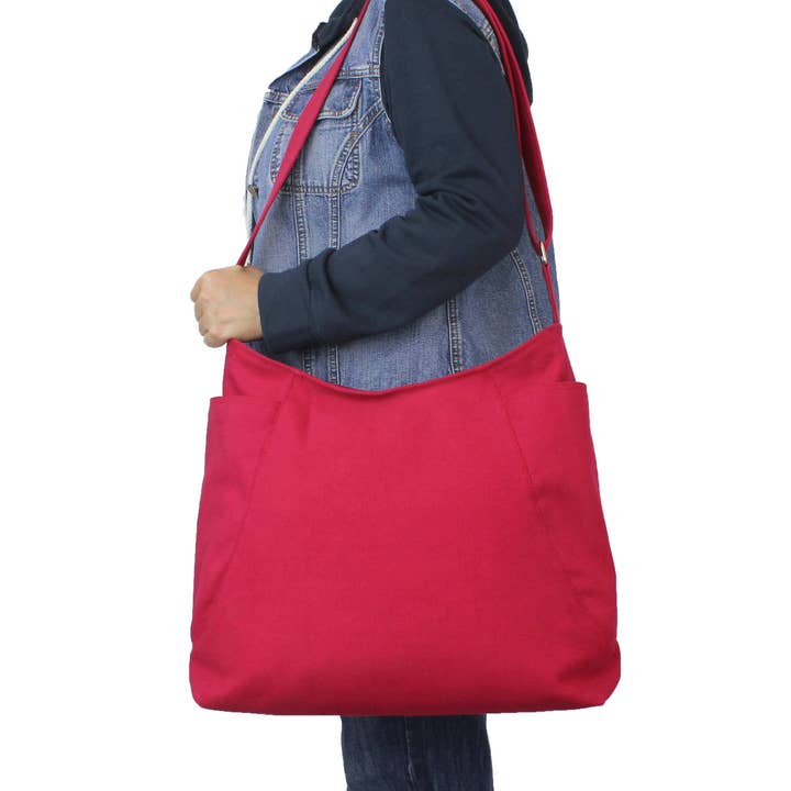 Canvas Hobo Bag Schoudertas Schoudertas met ritssluiting voor wholesale door hippirhino