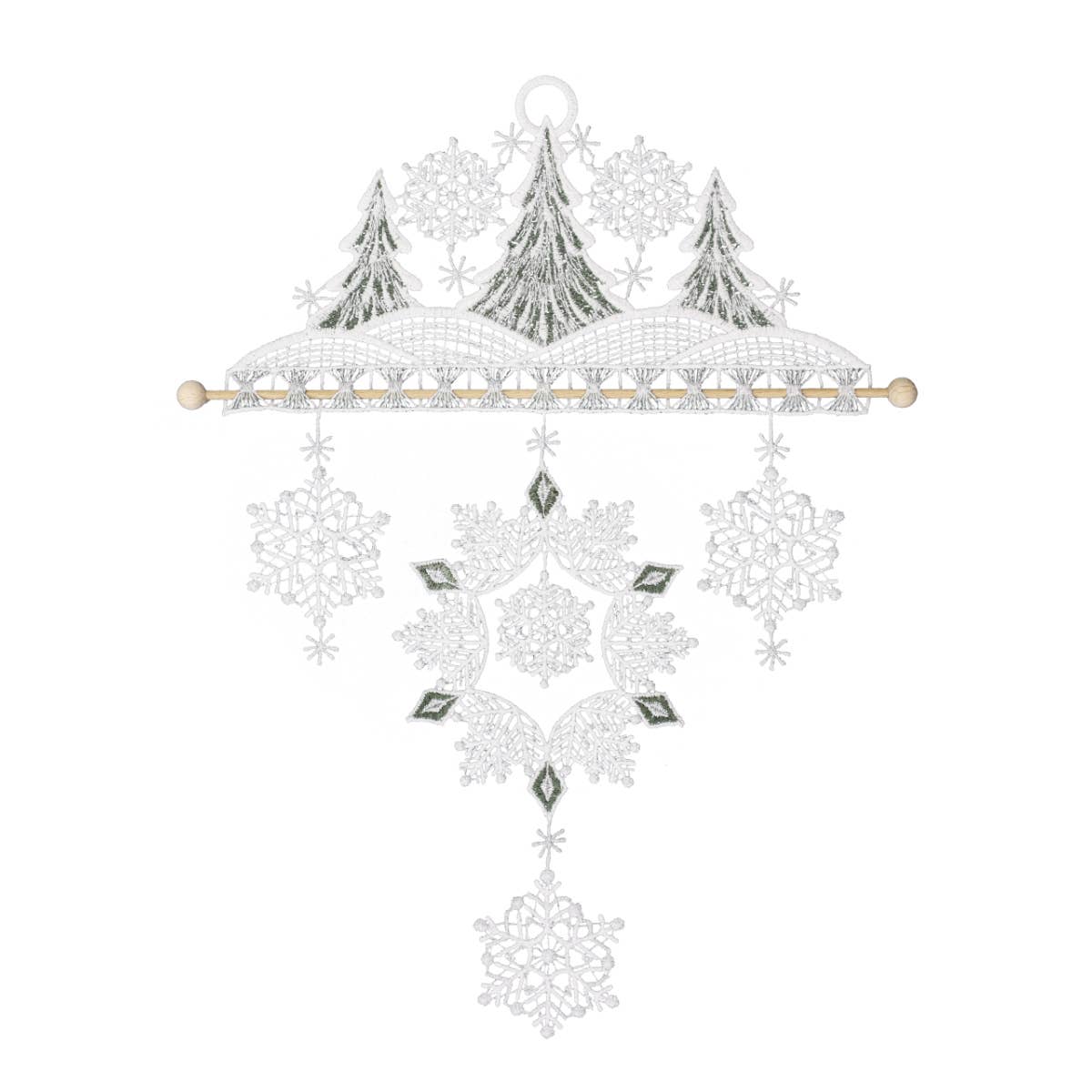 Stickerei Reuter GmbH – wholesale Juldekoration – Vindspel "Winter Forest"1