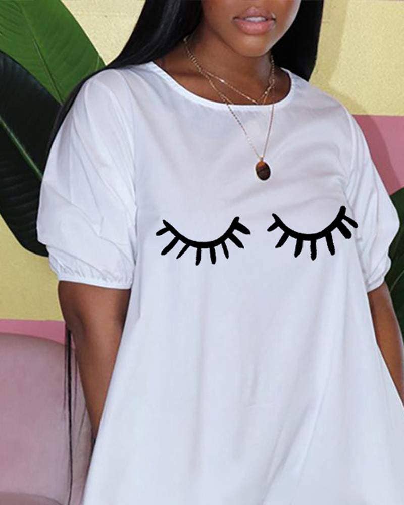 Flarix - Wholesale Dress - Women's - eyelash print short sleeve tshirt dress5