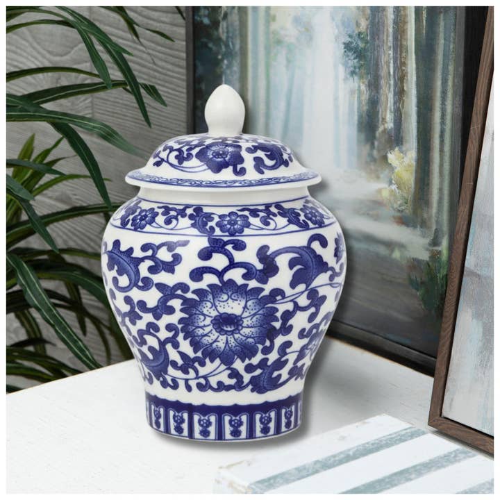 Original Source - Wholesale Canister - Blue & White Floral Canister