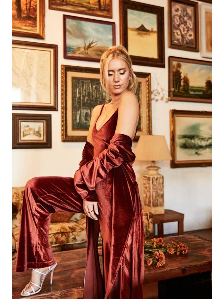 Shades of Rose - Wholesale Jumpsuit - Women's - Brooklyn Velvet Jumpsuit2