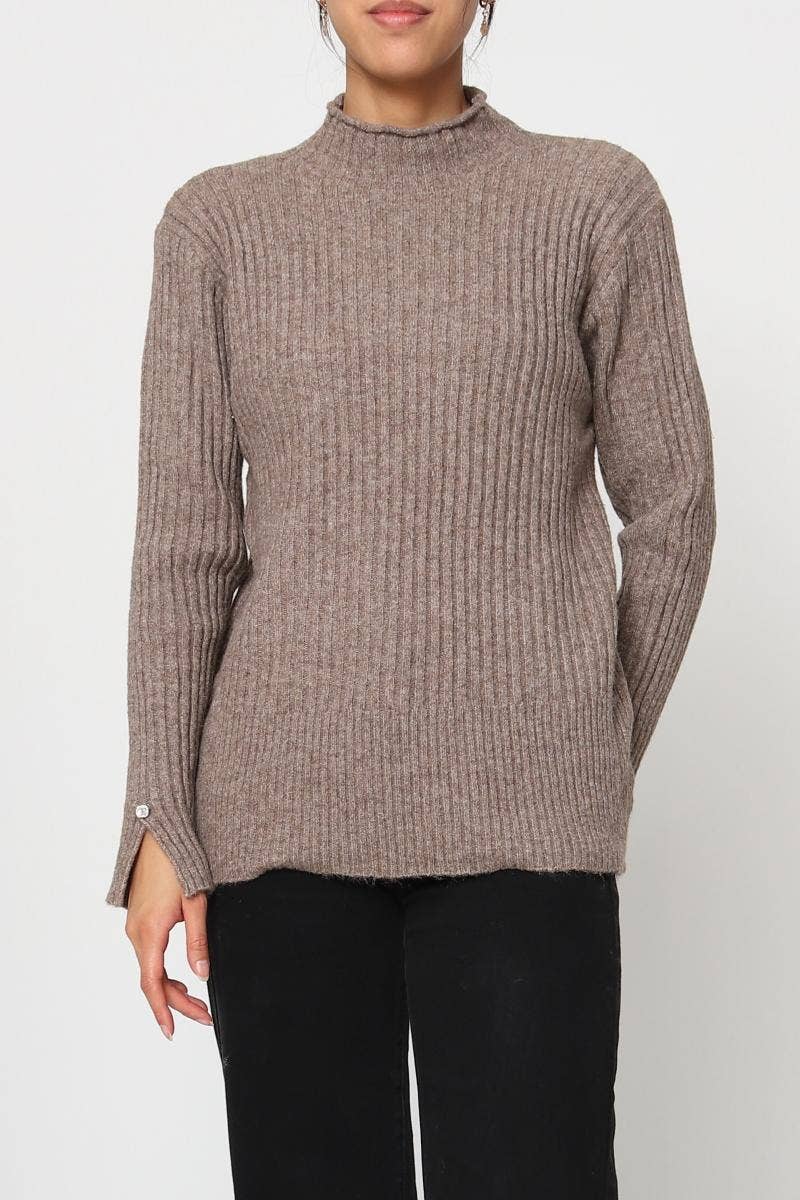 DIX-ONZE - Wholesale Knit Sweater - Women's - Ribbed Knit Sweater with Wavy Finish – Soft Ribbed Knit14