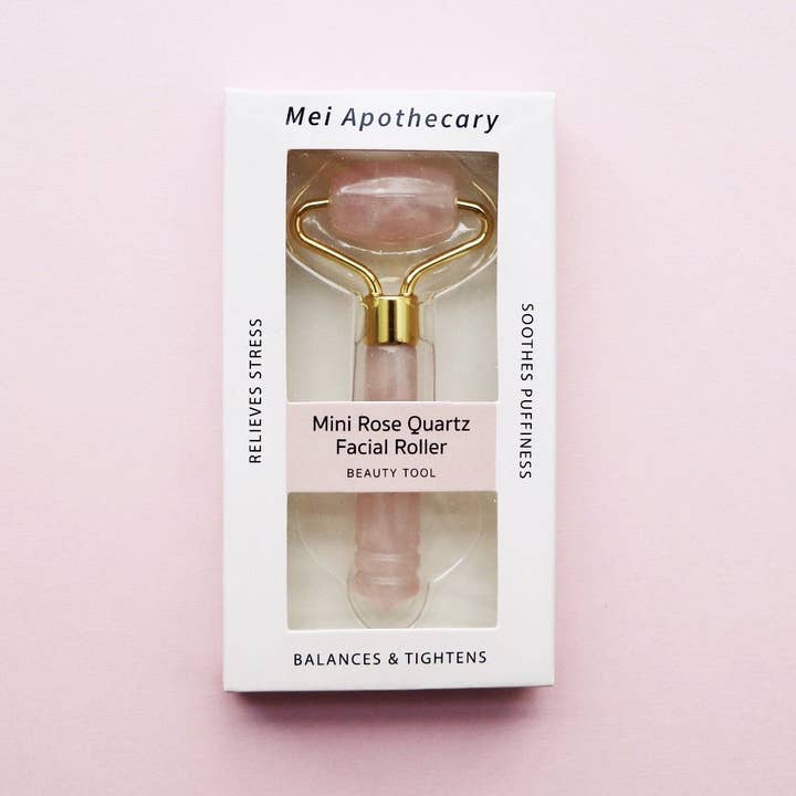 Mount Lai - Wholesale Face/Beauty Roller - Mei Apothecary Mini Rose Quartz Facial Roller Beauty Tool