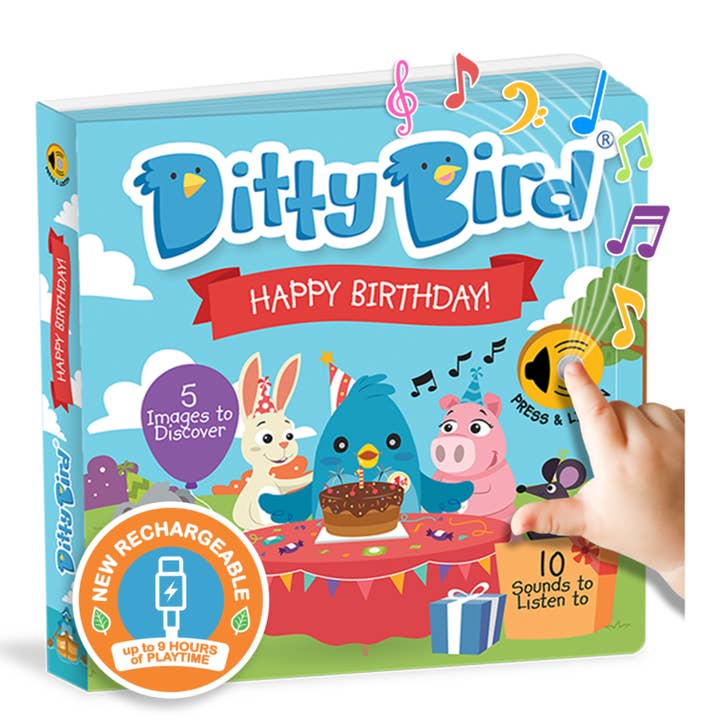Birthday Book | Ditty Bird Happy Birthday (Gift&Card) USB-C for wholesale by DITTY BIRD - UK
