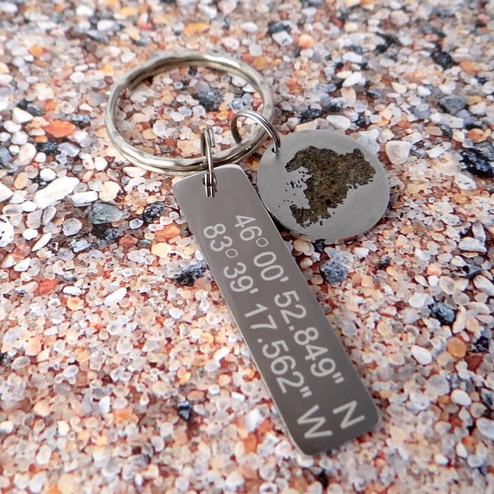 My Captured Journey - Wholesale Keychain - Unisex - Exclusive for Julie A. Drummond Coordinates Sand Keychain0
