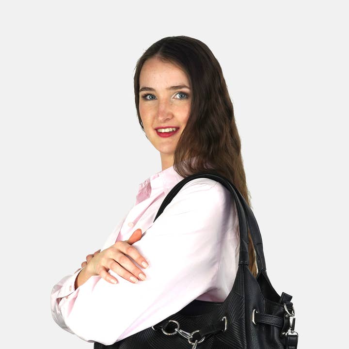 HJS - Vente Porte-document – femme - Sac à bandoulière 'PAIGE' - Élégant sac avec détail chaîne14