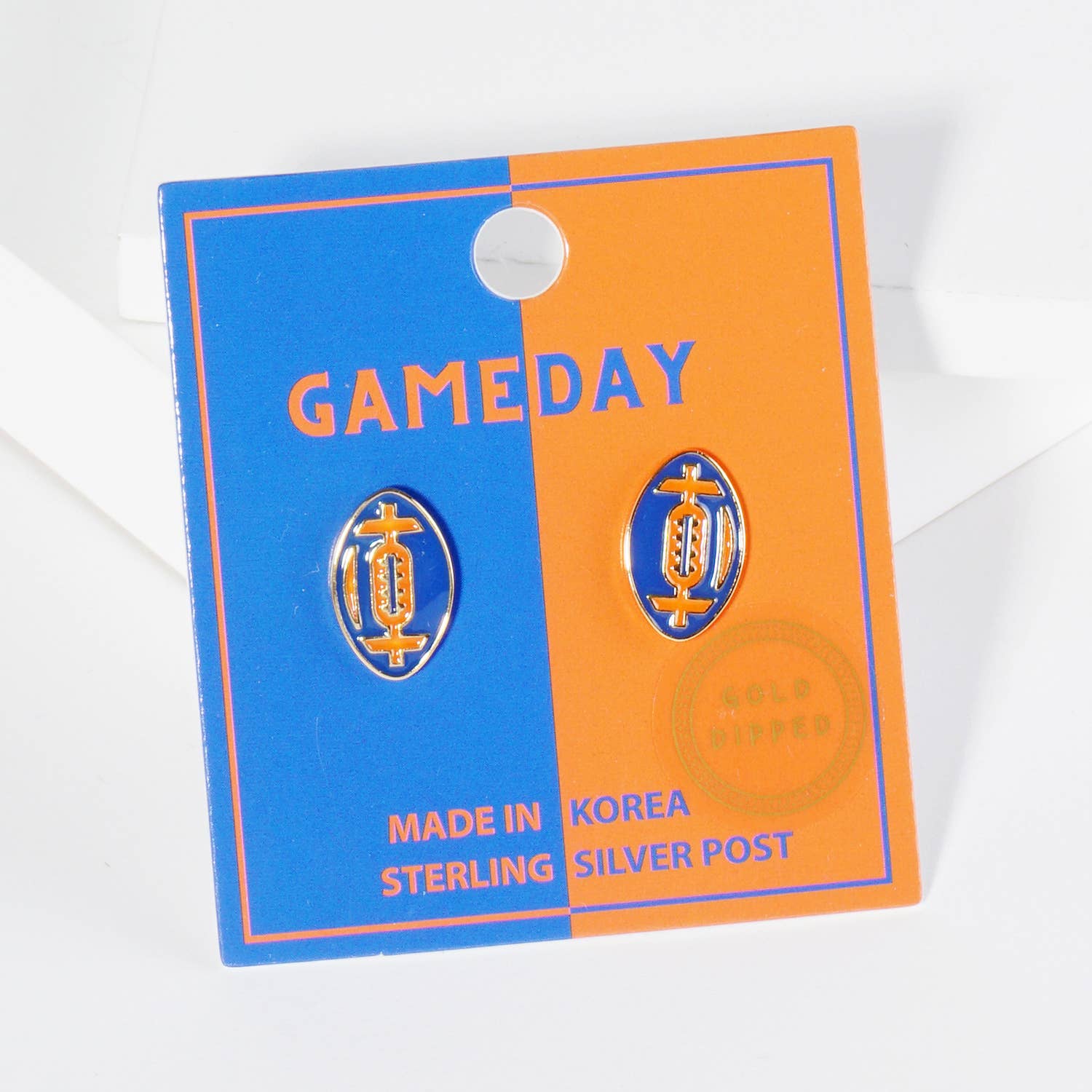 Lou & Co - Wholesale Stud/Post Earrings - Enamel Football Stud Earrings6