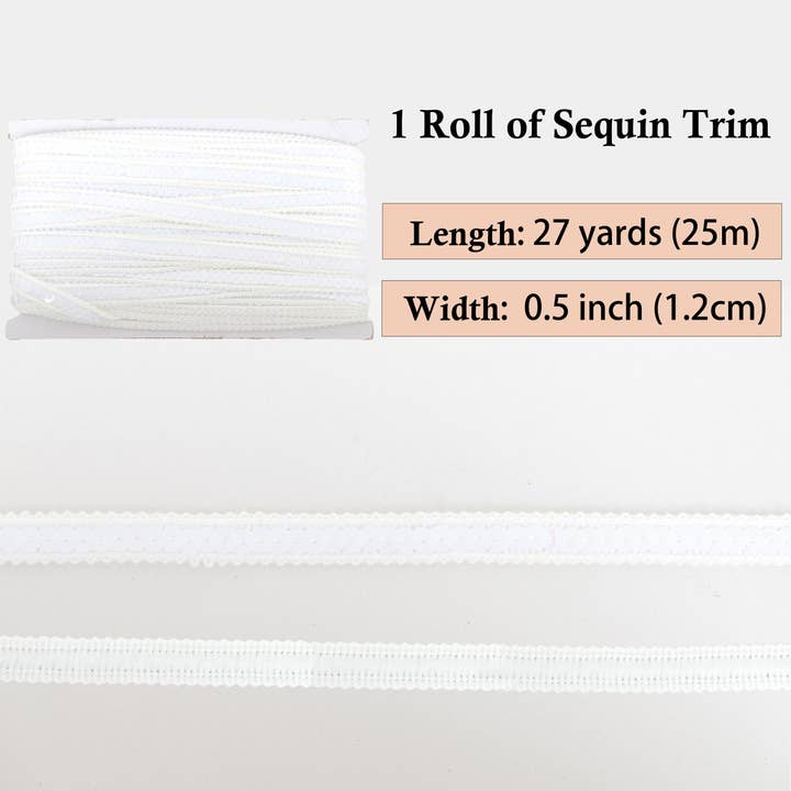 AK Brand - Wholesale Craft supplies - Sequin Trim 0.5 Inch Flat Glitter Sequin Ribbon Bling Fabric10