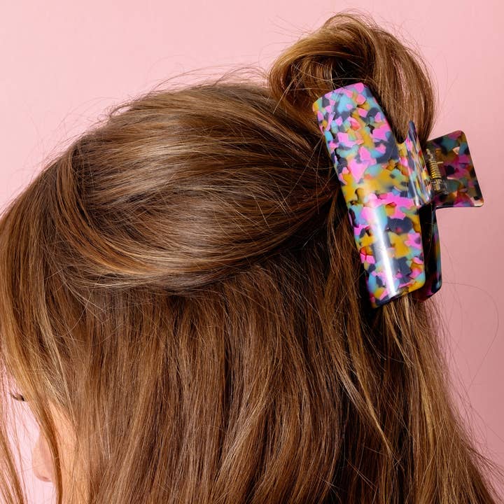 Klaw Haarclip - Groot - Kleurrijke Schildpad voor wholesale door Taylor Elliott Designs