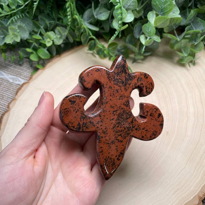 Copper Ashes - Wholesale Spiritual Stone/Crystal - Crystal Fluer De Lis Symbol