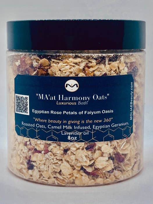MA'at Harmony Oats | Bath Body Wash Scrub | Roasted Oats | Egyptian Roses | Camel Milk Infused | Lavender Oil for wholesale by MOLIAE Beauty LLC