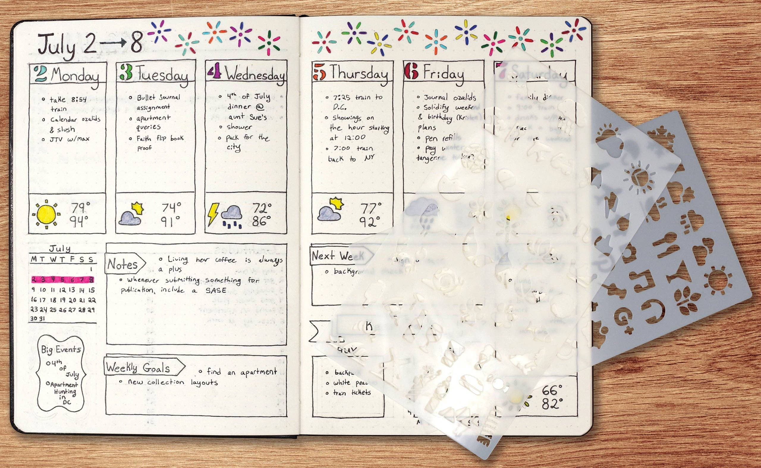 Peter Pauper Press - Wholesale Stencil/Craft Die - Essentials Dotted Journal Stencil Set14