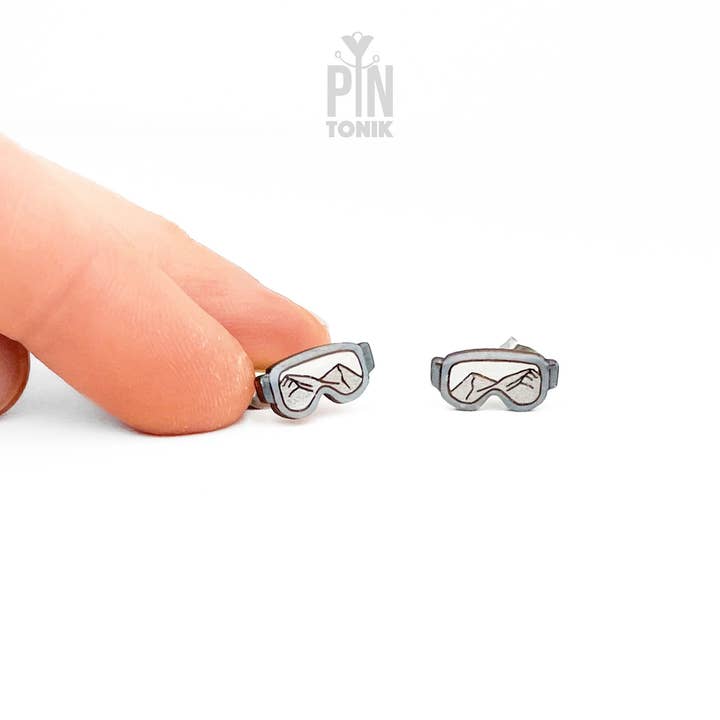 PinTonik – Großhandel Ohrstecker – Skibrillen-Ohrstecker - Holzschmuck für Après-Ski4
