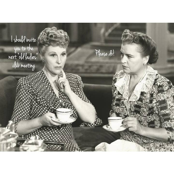 Fødselsdag „Old Ladies Club“ Wordy Bird lykønskningskort for engroshandel hos Wordy Bird Cards