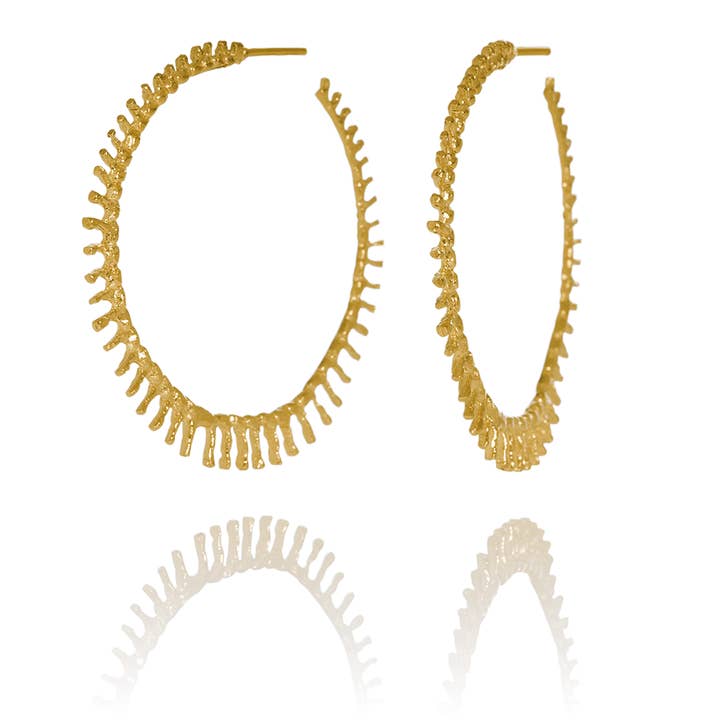 Asterias Earrings 18k Gold Plated 925 Sterling Silver for wholesale by AURUM by Guðbjörg