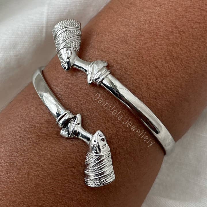Queen Nefertiti Bangle - Gold/Silver/Black for wholesale by Damilola Jewellery