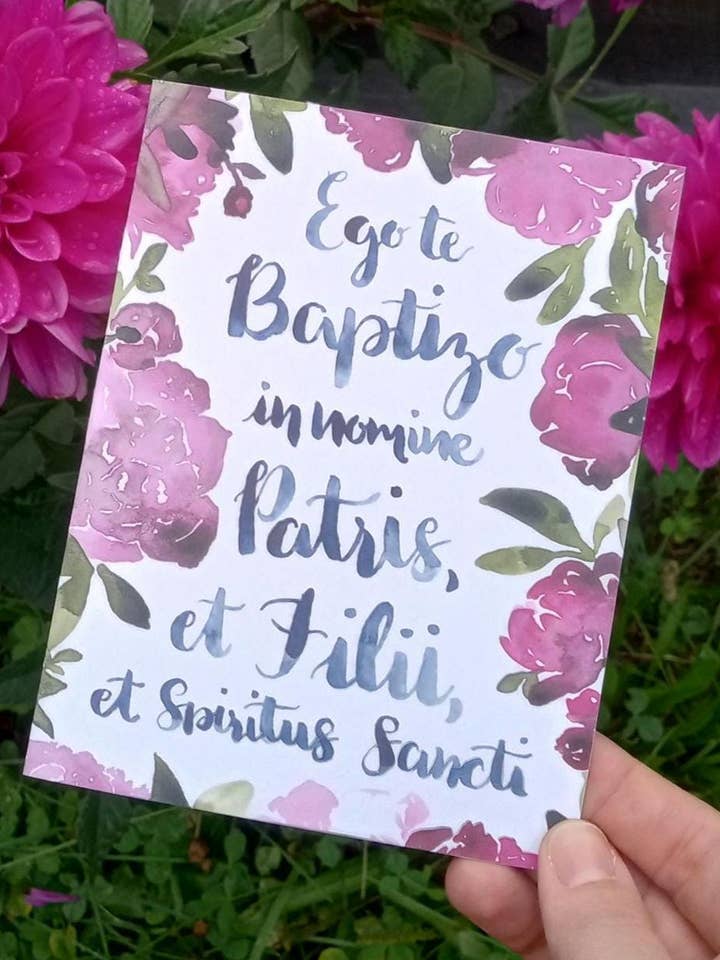 Watercolor Baptism Greeting Card for wholesale by Babushka Paperie