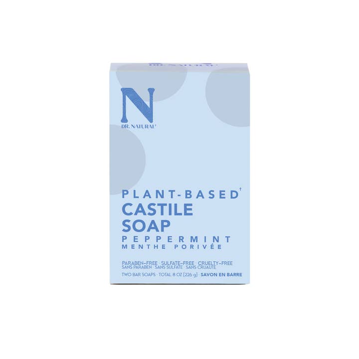 Dr. Natural - Wholesale Bar Soap - Plant Based Castile Bar Soap - Peppermint (2pk/4oz each)1