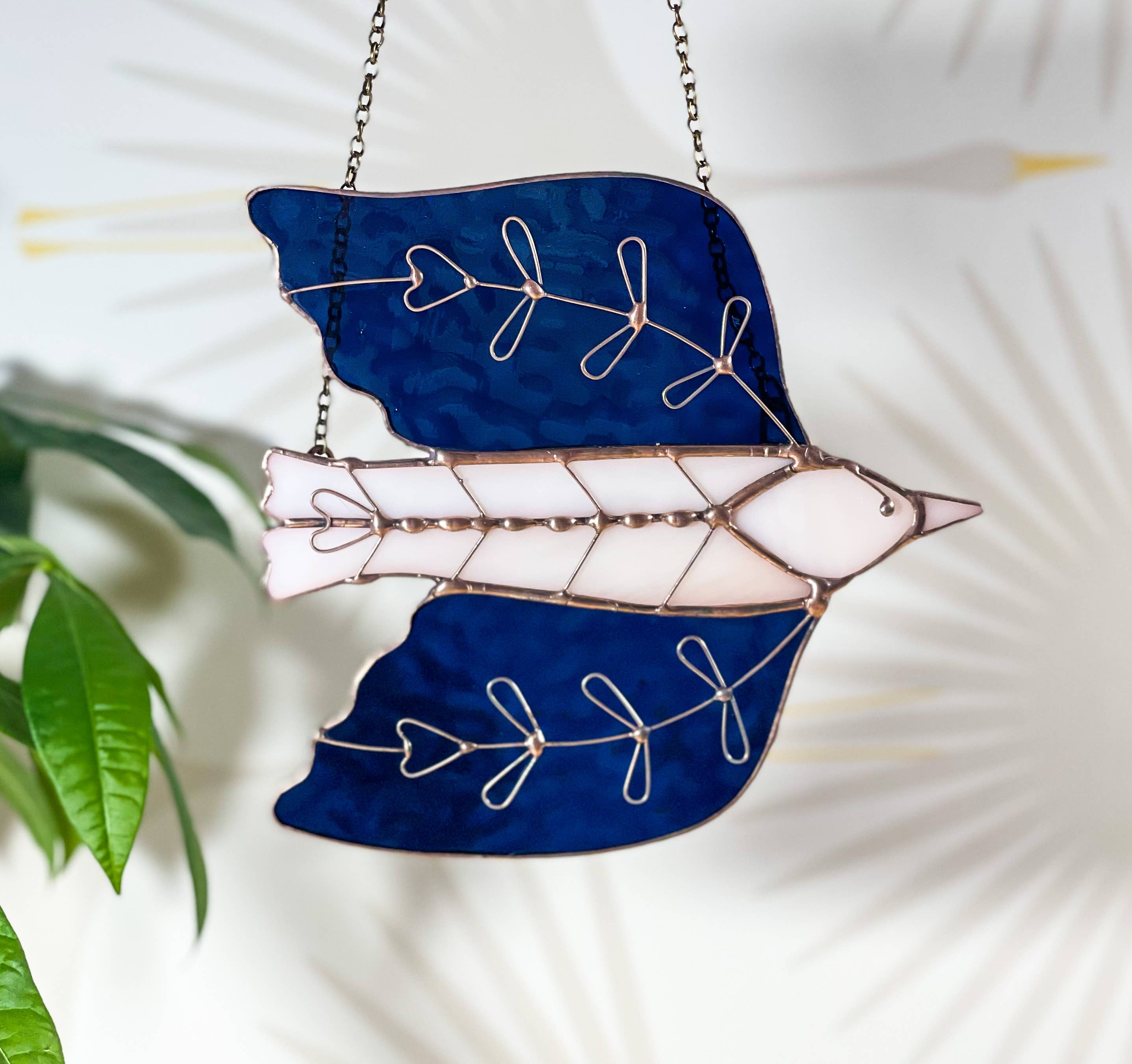 Samara Designs Studio – wholesale Suncatcher – Stained Glass Folk Art Bird4