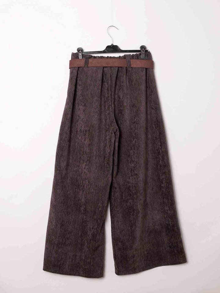 Pépouz' Paris - Wholesale Pants - Women's - Loose velvet trousers with belt PPN256813