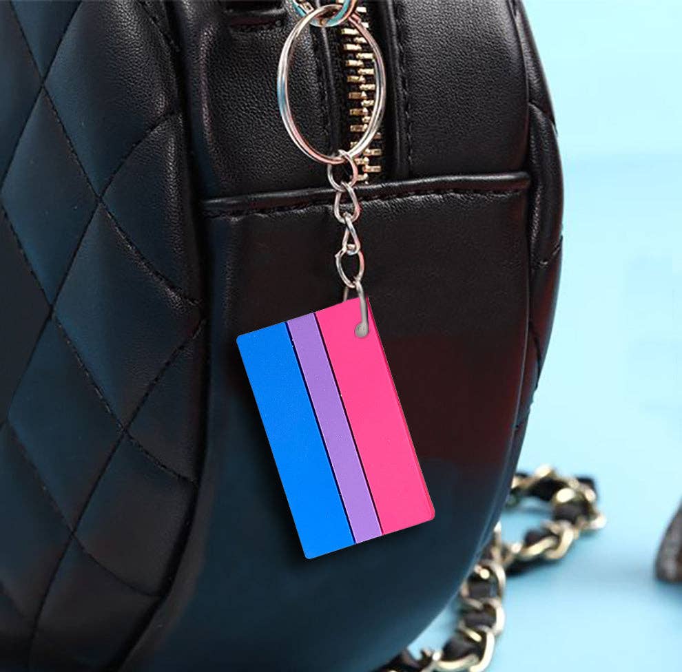 The Awareness Company - Wholesale Keychain - Unisex - Bisexual Pride Flag Silicone Keychains3
