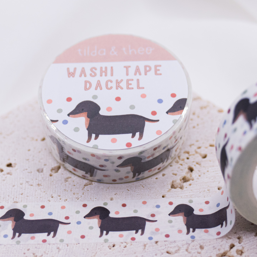 Tilda&Theo - Wholesale Washi Tape - Washi Tape Dachshund - Dog Washi Tape Masking Tape 3