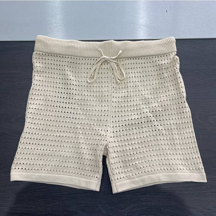 alberalkirk - Wholesale Top & Short Set (NOT Loungewear) - Women's - Hollow V-Neck Tee & Shorts Lounge Set N25Z1503