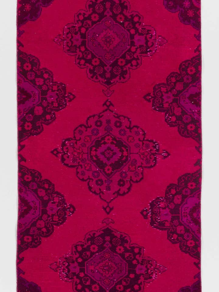 3.3x11.4 Ft Pink Handmade Turkish Runner Rug for Hallway for wholesale by Rug Specialist LLC.