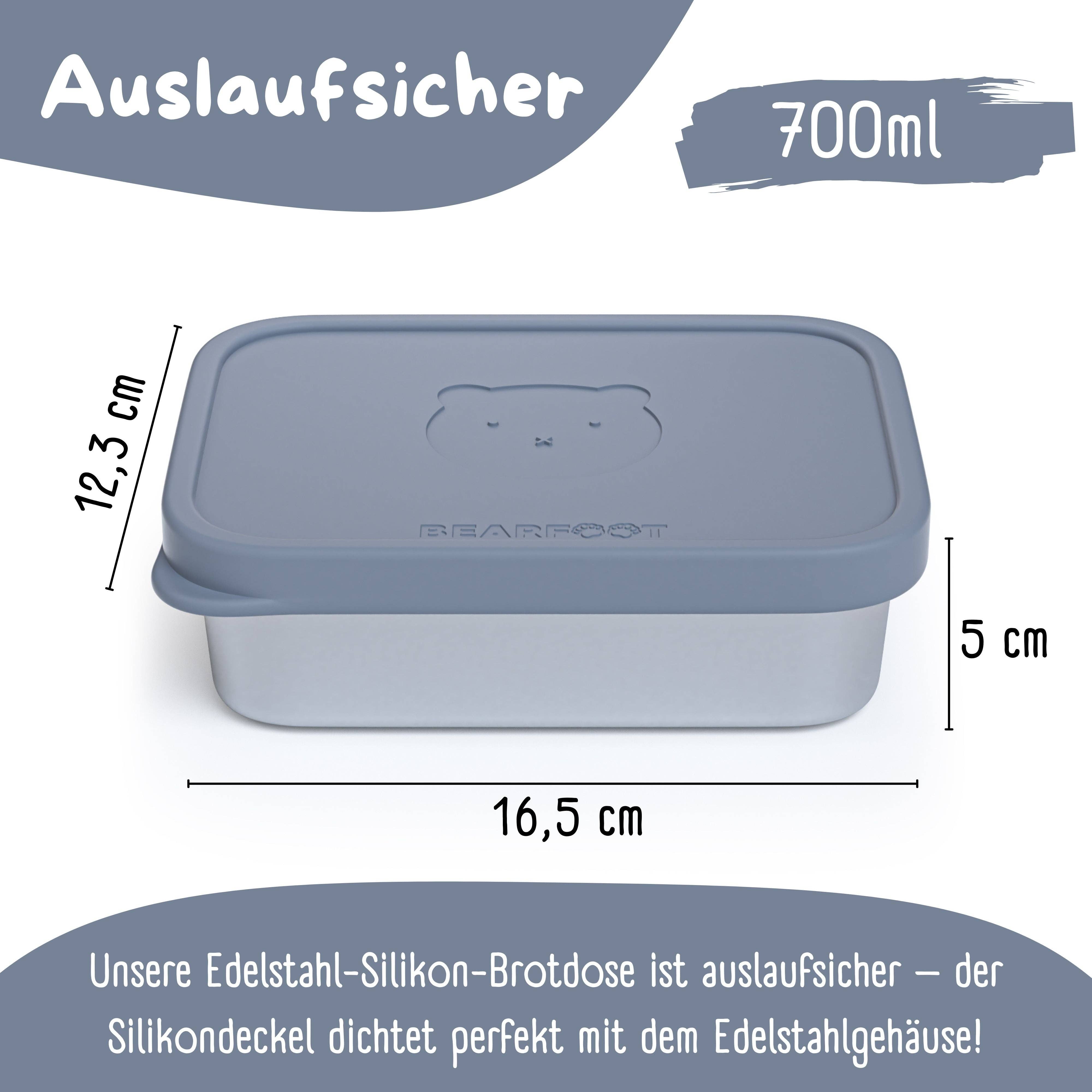 BEARFOOT - Wholesale Lunch Bag/Box - Kids - Children's stainless steel lunchbox with silicone insert - Blue13