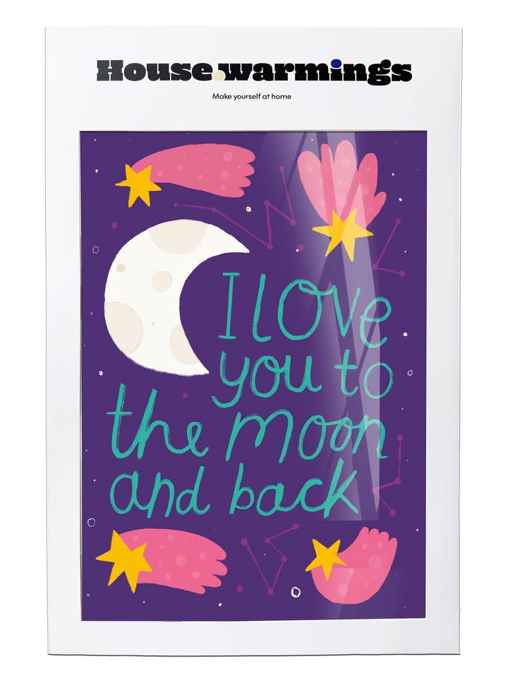 LOVE YOU TO THE MOON AND BACK Art Print - A3 Size for wholesale by House.warmings