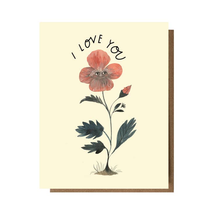 Carte de vœux "Je t'aime, visages de fleurs" pour la vente par The Esme Shop
