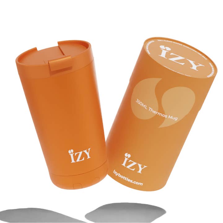 Thermos Mug Orange Insulated Coffee mug for wholesale by IZY Bottles