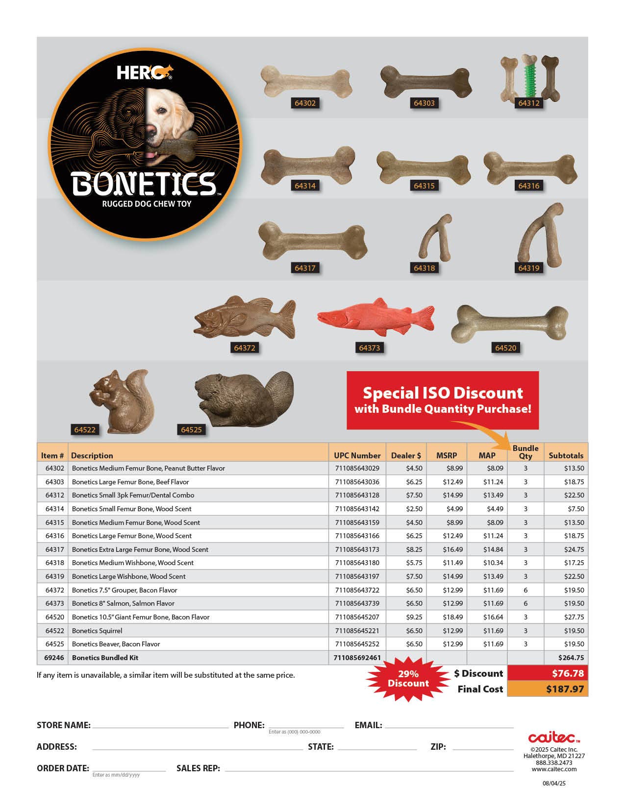 Caitec Inc - Wholesale Pet Chew Toy - Dog - Bonetics Bundle0