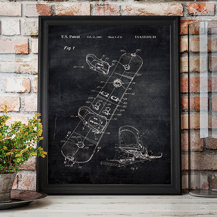 Fresh Prints of CT - Wholesale Art Print - Original Snowboard Patent Art Print - Snow Sports