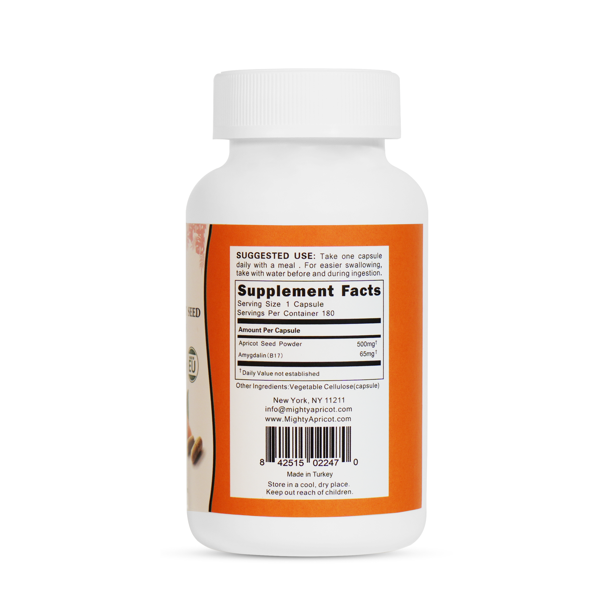 Mighty Apricot – Suplemento/vitamina oral por atacado – Mighty Apricot Cápsula de Semente de Damasco Amargo 500mg1