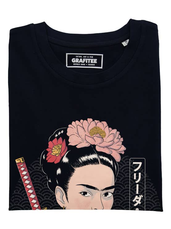 Zwart Frida Samourai T-shirt - Japanse paint mashup voor groothandel op Faire1