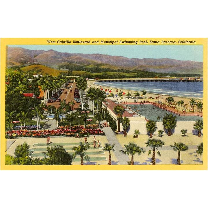 Postcard SB-32 Municipal Swimming Pool, Santa Barbara, Calif for wholesale by Found Image Press