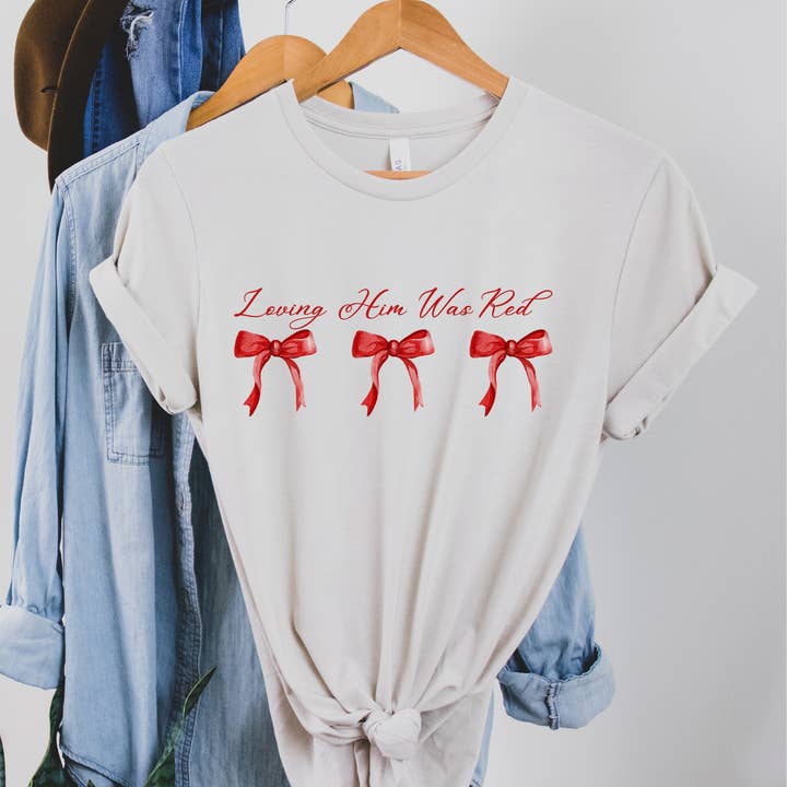 Red Lover Bow Graphic Tee for wholesale by Willow Poppy