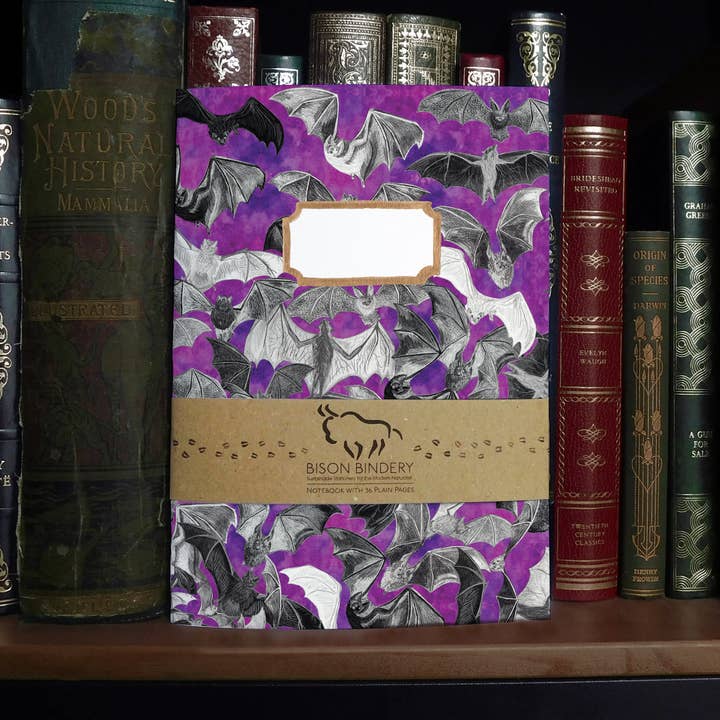 Taccuino Riciclato Chiroptera Bat A5 - 36 Pagine Bianche per la vendita all'ingrosso da parte di Bison Bindery